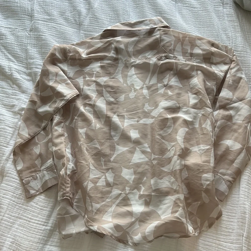 Sheer Patterned Button Down - Picture 2 of 2